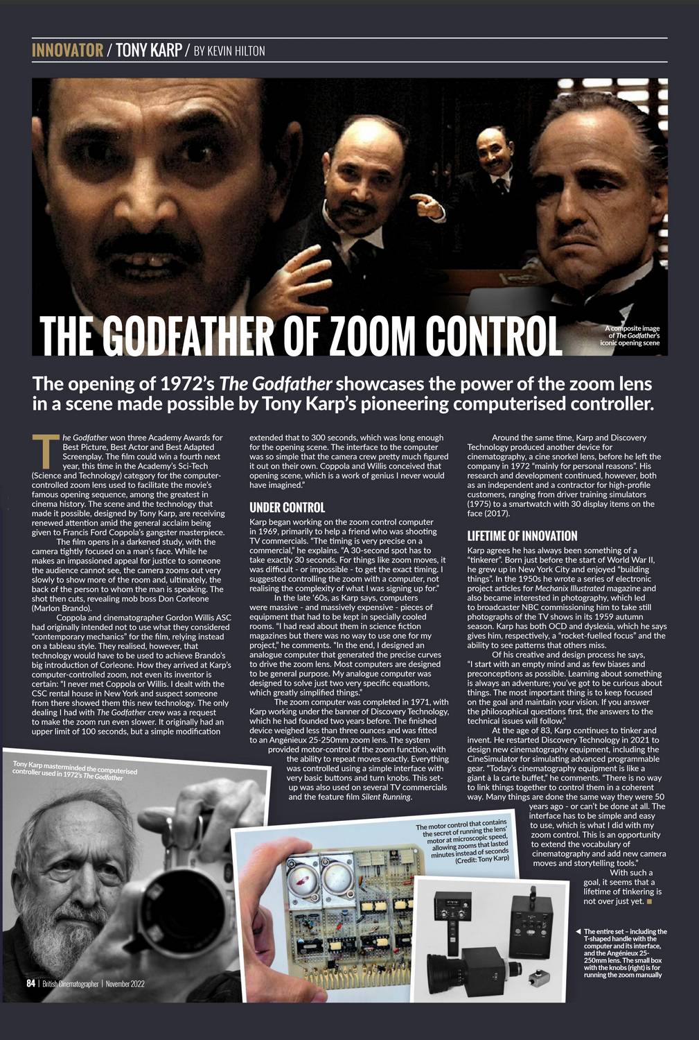 The Godfather of Zoom Control - british cinematographer - tony karp